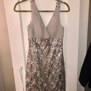 Silver Sequin Cocktail Dress